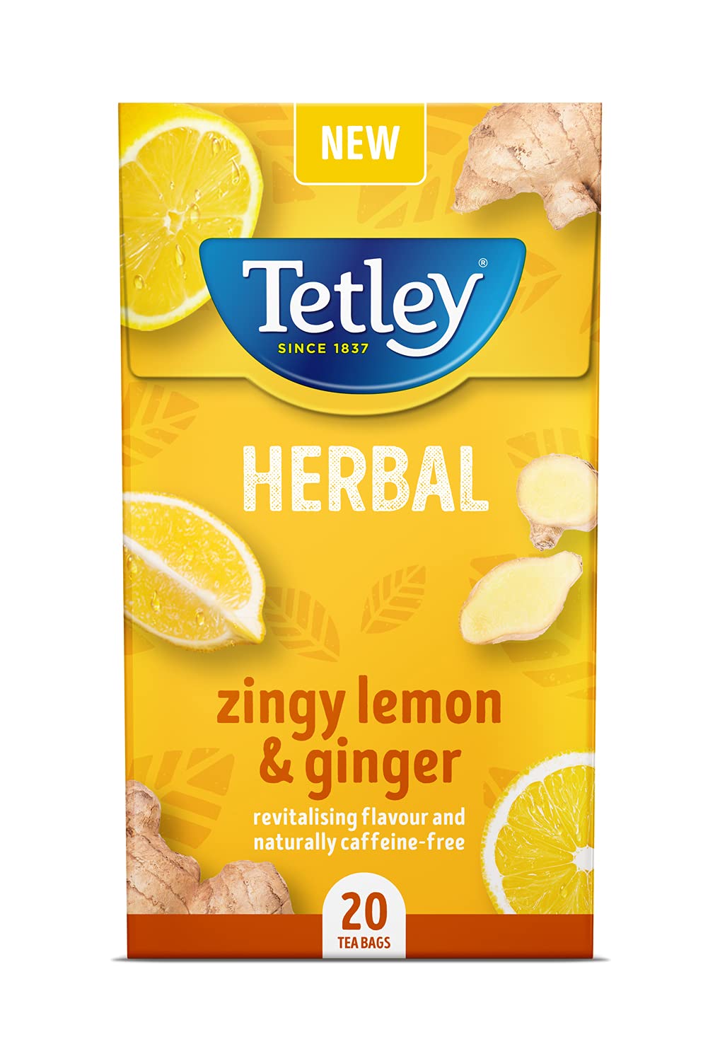 Tetley Zingy Lemon & Ginger Pack of 4 Boxes 80 Teabags