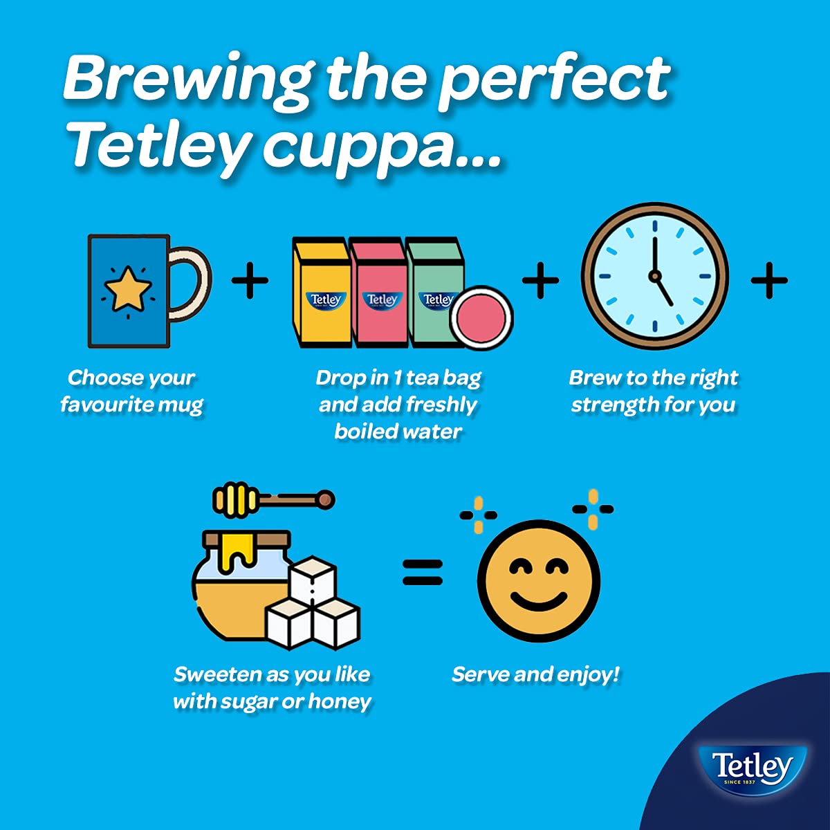 Tetley Zingy Lemon & Ginger Pack of 4 Boxes 80 Teabags