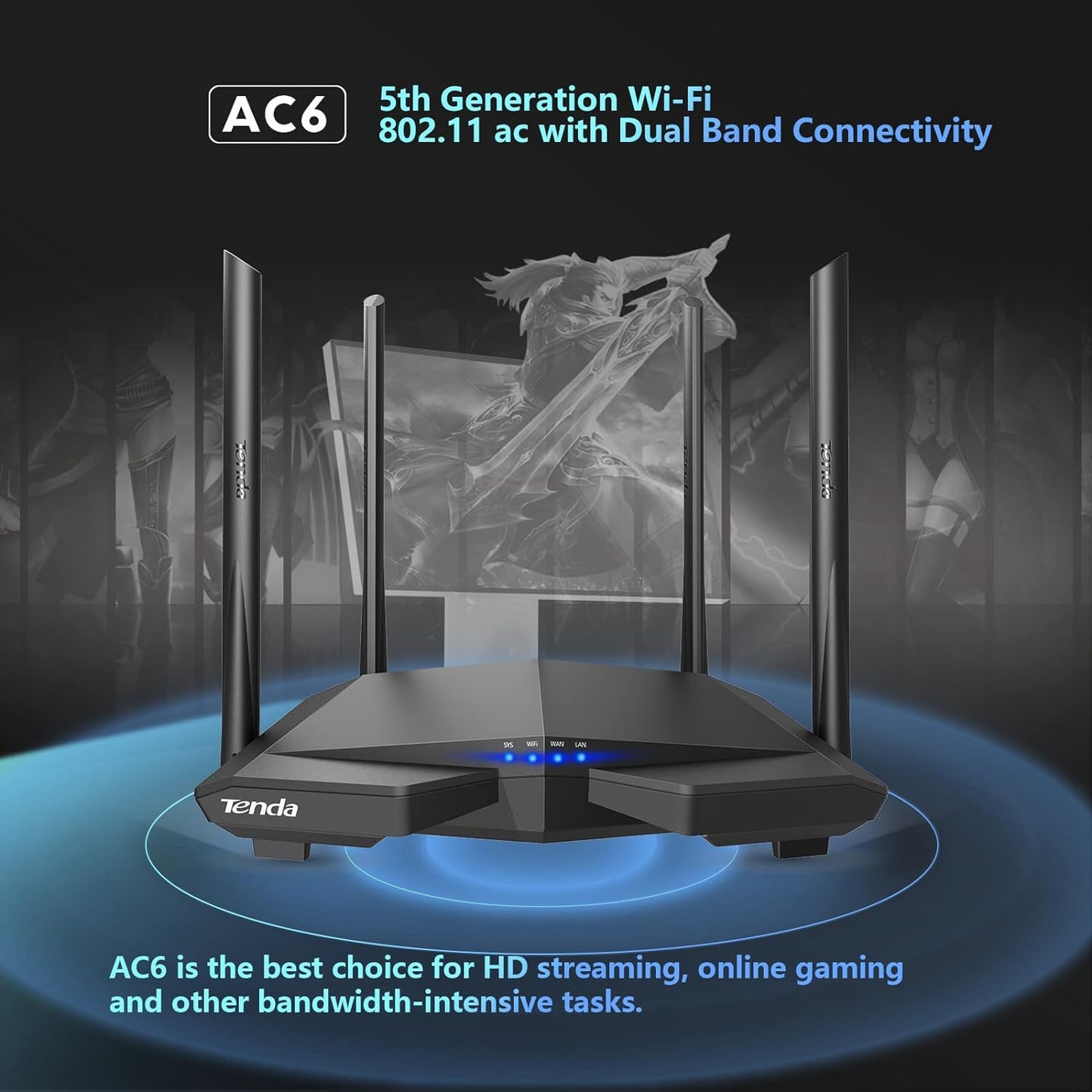 Tenda AC6 AC1200 Dual Band Wireless Cable Router