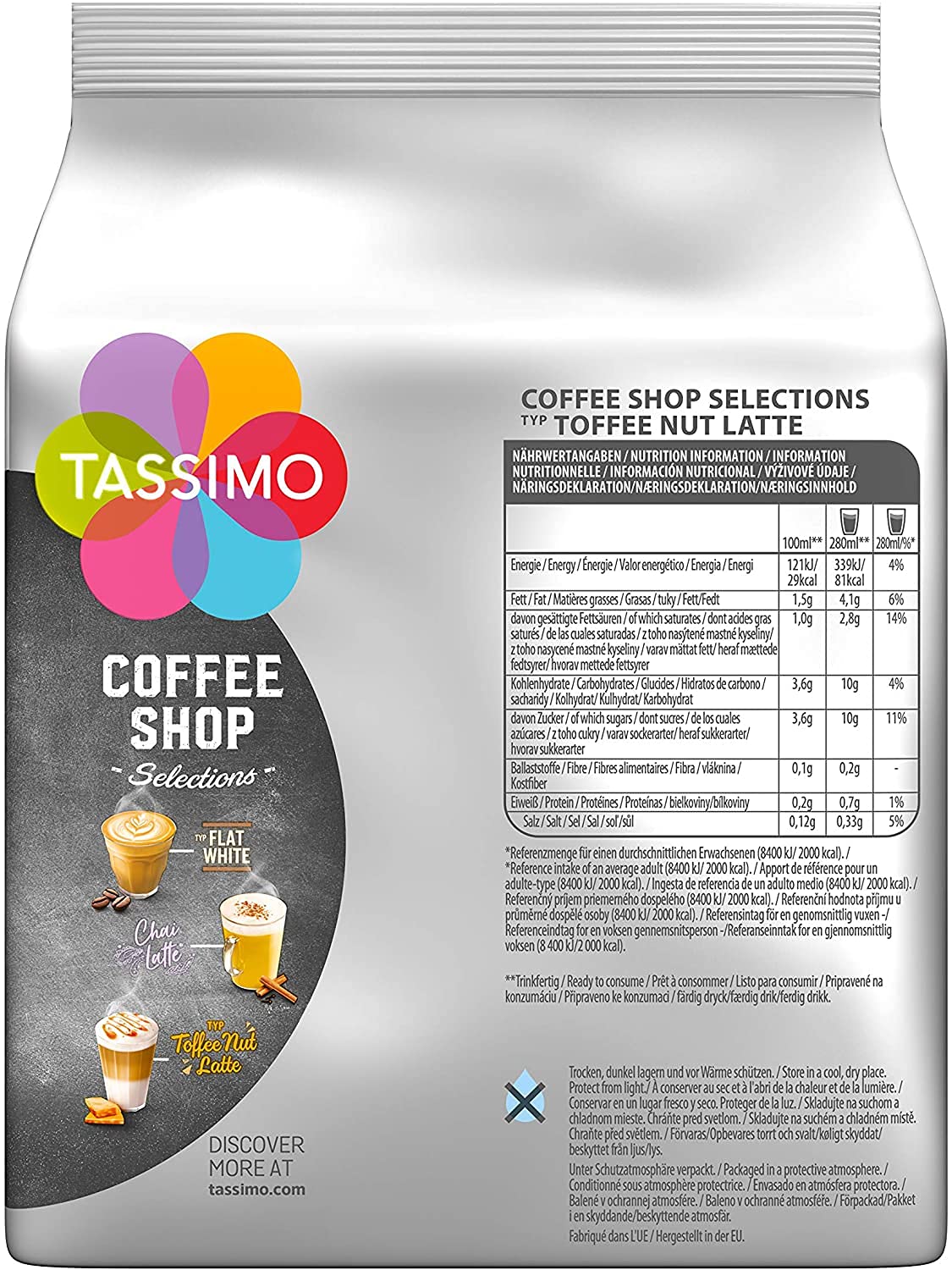 New Toffee Nut Latte by Tassimo 8 x T-Discs