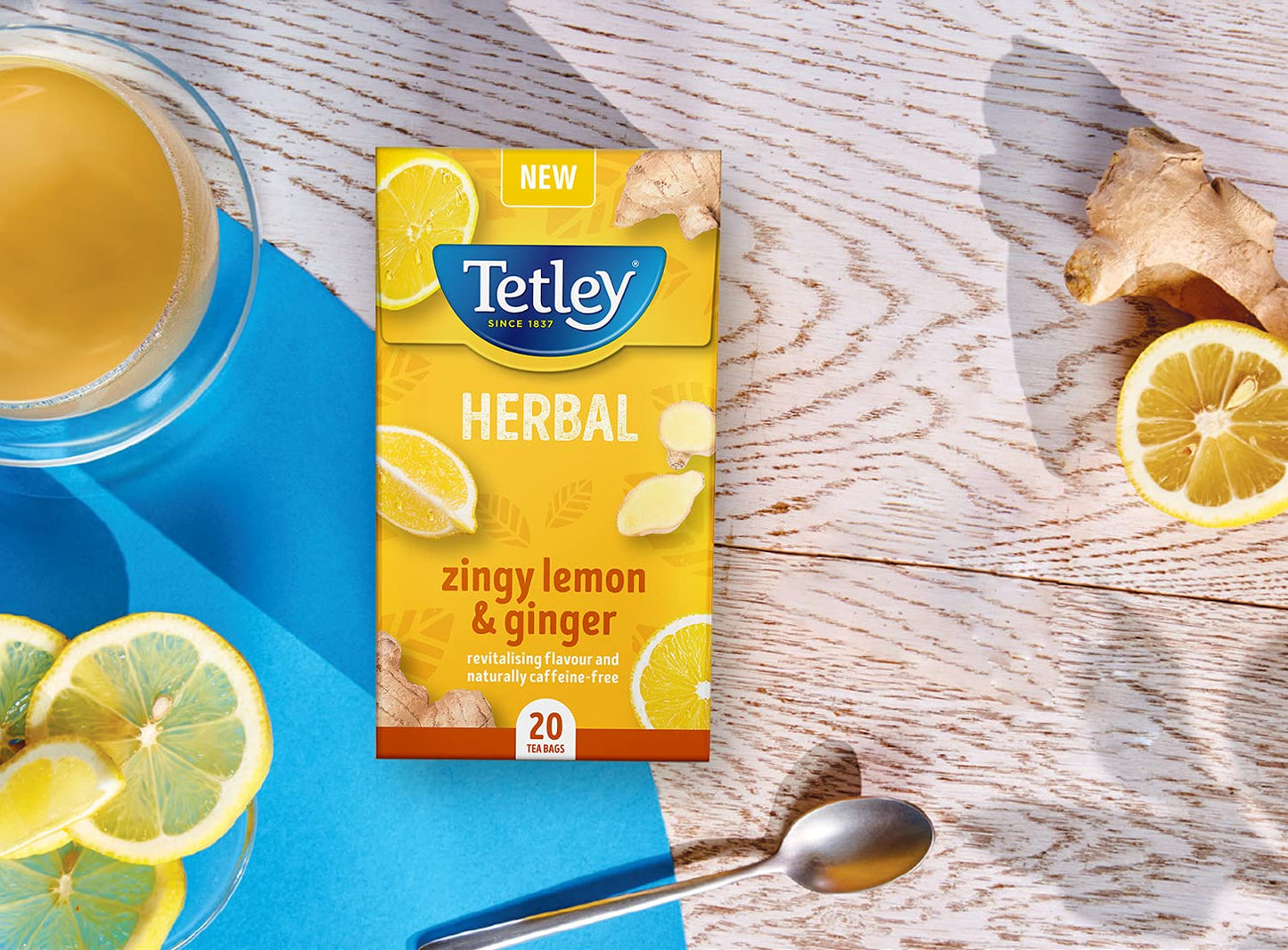 Tetley Zingy Lemon & Ginger Pack of 4 Boxes 80 Teabags
