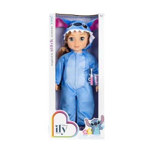 Disney ily 4EVER Stitch 45cm / 18" Doll With Strawberry Blonde Hair. Includes Stitch Inspired Onesie, Pink Sliders And Sleepover Toothbrush for girls aged 6+