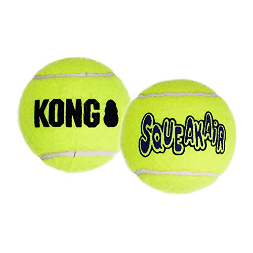 KONG - Toy Premium Squeak Tennis Balls, Gentle on Teeth - For Medium Dogs (6 Pack)