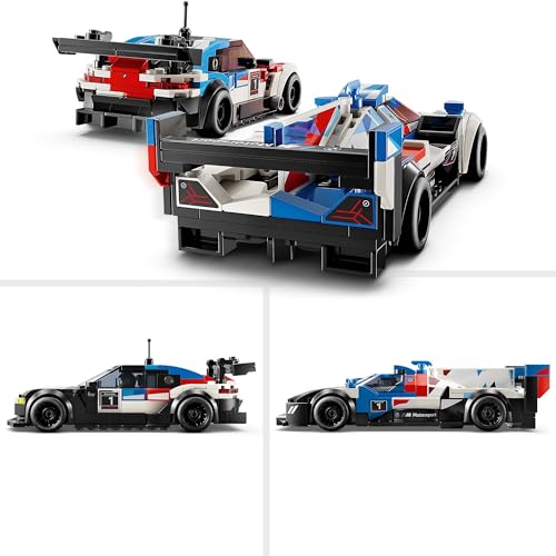 LEGO Speed Champions BMW M4 GT3 & BMW M Hybrid V8 Race Car Toys for 9 Plus Year Old Boys & Girls, Buildable Model Vehicles with 2 Driver Minifigures, Kids' Bedroom Decoration, Birthday Gift Idea 76922