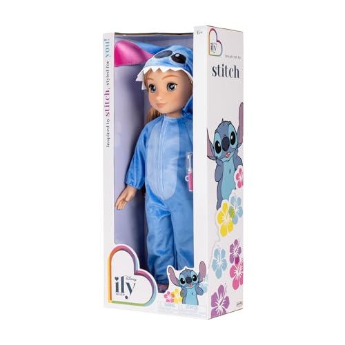 Disney ily 4EVER Stitch 45cm / 18" Doll With Strawberry Blonde Hair. Includes Stitch Inspired Onesie, Pink Sliders And Sleepover Toothbrush for girls aged 6+