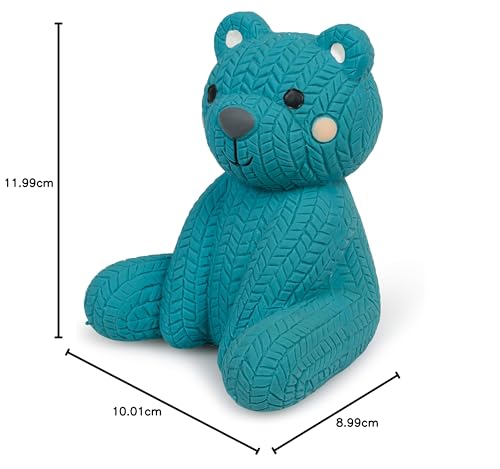 Petface (Little Petface) Teddy Bear, Latex Chew Dog Toy, Blue