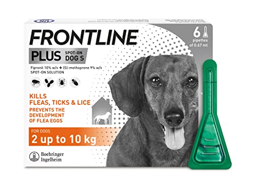 FRONTLINE Plus Flea & Tick Treatment for Small Dogs (2-10 kg) - 6 Pipettes