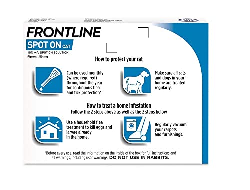 FRONTLINE Spot On Flea & Tick Treatment for Cats - 6 Pipettes (Pack of 1)