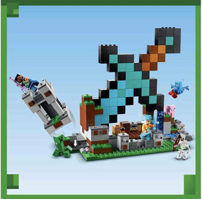 LEGO Minecraft The Sword Outpost Building Toy for Kids, with Creeper, Soldier, Pig and Skeleton Figures, Gift for Boys and Girls Aged 8 Plus Years Old 21244