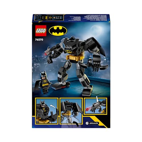 LEGO DC Batman Mech Armour Super-Hero Toy for Kids, Collectible Set with Robot Action Figure and Minifigure, Small Creative Gift for 6 Plus Year Old Boys, Girls 76270