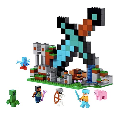 LEGO Minecraft The Sword Outpost Building Toy for Kids, with Creeper, Soldier, Pig and Skeleton Figures, Gift for Boys and Girls Aged 8 Plus Years Old 21244