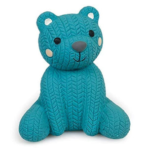 Petface (Little Petface) Teddy Bear, Latex Chew Dog Toy, Blue