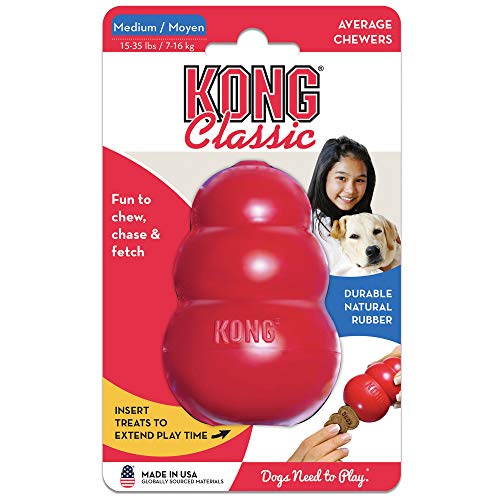 KONG - Classic Dog Toy - Durable Natural Rubber - Fun to Chew, Chase and Fetch - For Medium Dogs