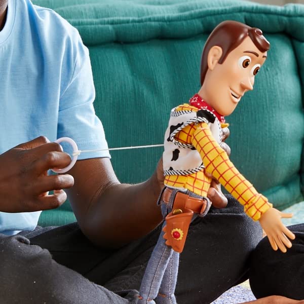 Disney Store Official Woody Interactive Talking Action Figure from Toy Story 4, 35cm/15”, Features 10+ English Phrases, Interacts with Other Figures and Toys, Laser Lights, Suitable for Ages 3+