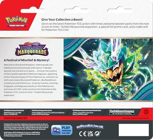 Pokémon TCG: Scarlet & Violet—Twilight Masquerade 3-Pack Blister: Revavroom (3 Booster Packs & 1 Foil Promo Card)