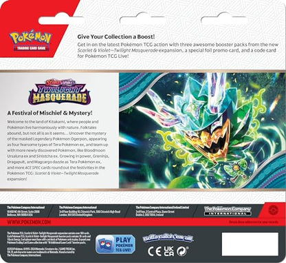 Pokémon TCG: Scarlet & Violet—Twilight Masquerade 3-Pack Blister: Revavroom (3 Booster Packs & 1 Foil Promo Card)
