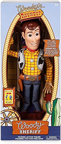 Disney Store Official Woody Interactive Talking Action Figure from Toy Story 4, 35cm/15”, Features 10+ English Phrases, Interacts with Other Figures and Toys, Laser Lights, Suitable for Ages 3+