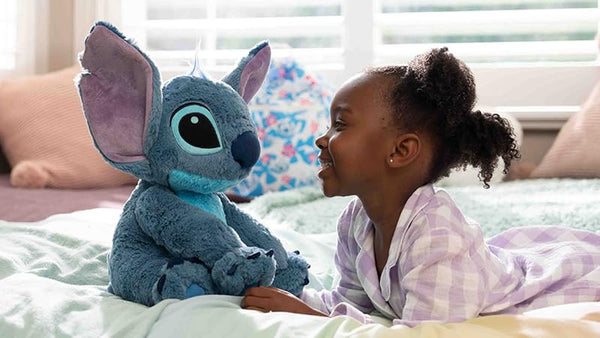 Disney Store Official Stitch Medium Soft Toy for Kids, 38cm/15”, Cuddly Character with Fuzzy Texture and Embroidered Details, Flexible Floppy Ears - Suitable for Ages 0+