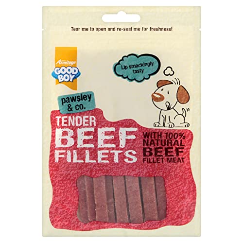 Good Boy - Tender Beef Fillets - Dog Treats - Made with 100% Natural Beef - 90 g ℮ - No Artificial Flavouring - Case of 10