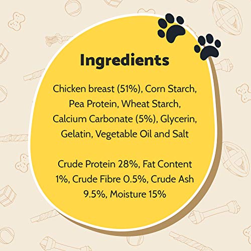 Good Boy - Chicken and Calcium Bones - Dog Treats - Made With 100% Natural Chicken Breast Meat -Low Fat Dog Training Treats, 350 gm (Pack of 3)