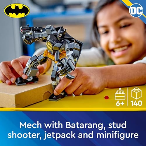 LEGO DC Batman Mech Armour Super-Hero Toy for Kids, Collectible Set with Robot Action Figure and Minifigure, Small Creative Gift for 6 Plus Year Old Boys, Girls 76270