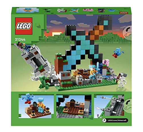 LEGO Minecraft The Sword Outpost Building Toy for Kids, with Creeper, Soldier, Pig and Skeleton Figures, Gift for Boys and Girls Aged 8 Plus Years Old 21244