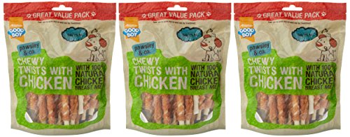 Good Boy - Chewy Twists With Chicken - Dog Treats - Made With 100% Natural Chicken Breast Meat - 320 Grams - Gluten Free Dog Treats (Case of 3)