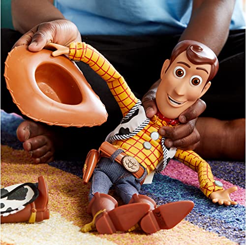 Disney Store Official Woody Interactive Talking Action Figure from Toy Story 4, 35cm/15”, Features 10+ English Phrases, Interacts with Other Figures and Toys, Laser Lights, Suitable for Ages 3+