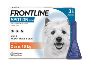 FRONTLINE Spot On Flea & Tick Treatment for Small Dog (2-10kg) 3 Pipettes