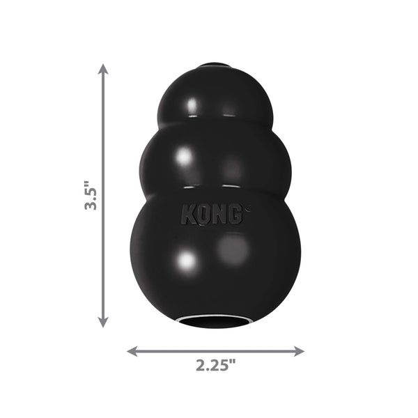 KONG - Extreme Dog Toy - Toughest Natural Rubber, Black - Fun to Chew, Chase and Fetch - for Medium Dogs