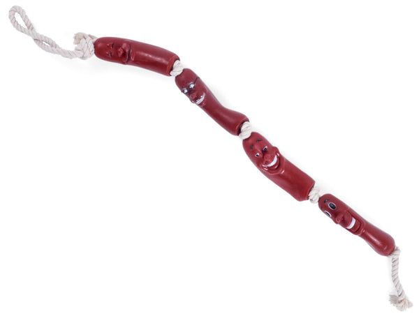 Petface Sausage On A Rope Dog Toy, Red