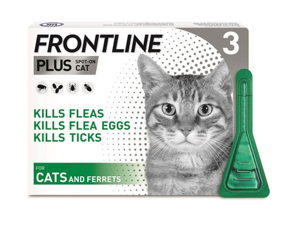 Frontline PLUS Spot On Cat Flea Treatment, 3 pipettes