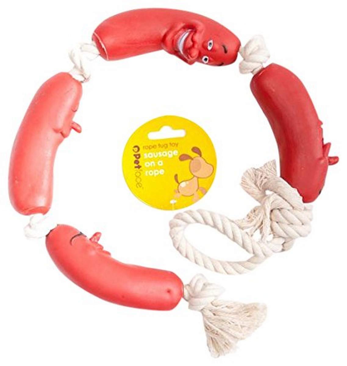 Petface Sausage On A Rope Dog Toy, Red