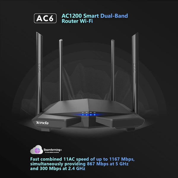 Tenda AC6 AC1200 Dual Band Wireless Cable Router