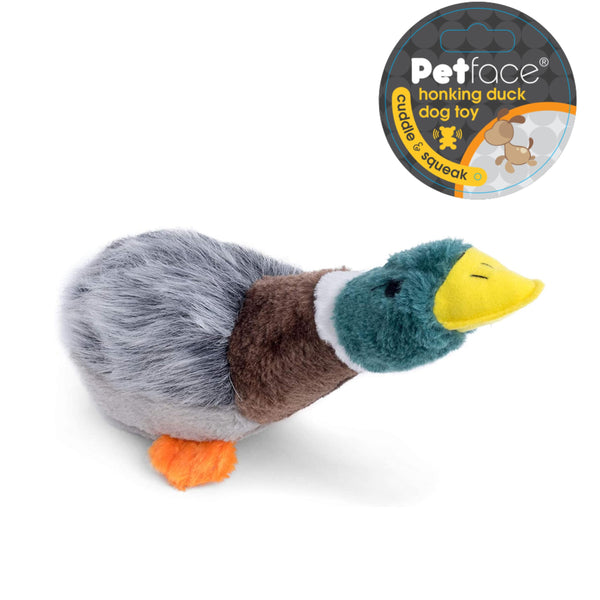 Petface Honking and Squeaky Duck Plush Dog Toy