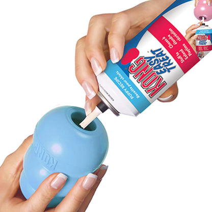 KONG - Puppy Toy Natural Teething Rubber - Fun to Chew, Chase & Fetch Blue/Pink - For Medium Puppies