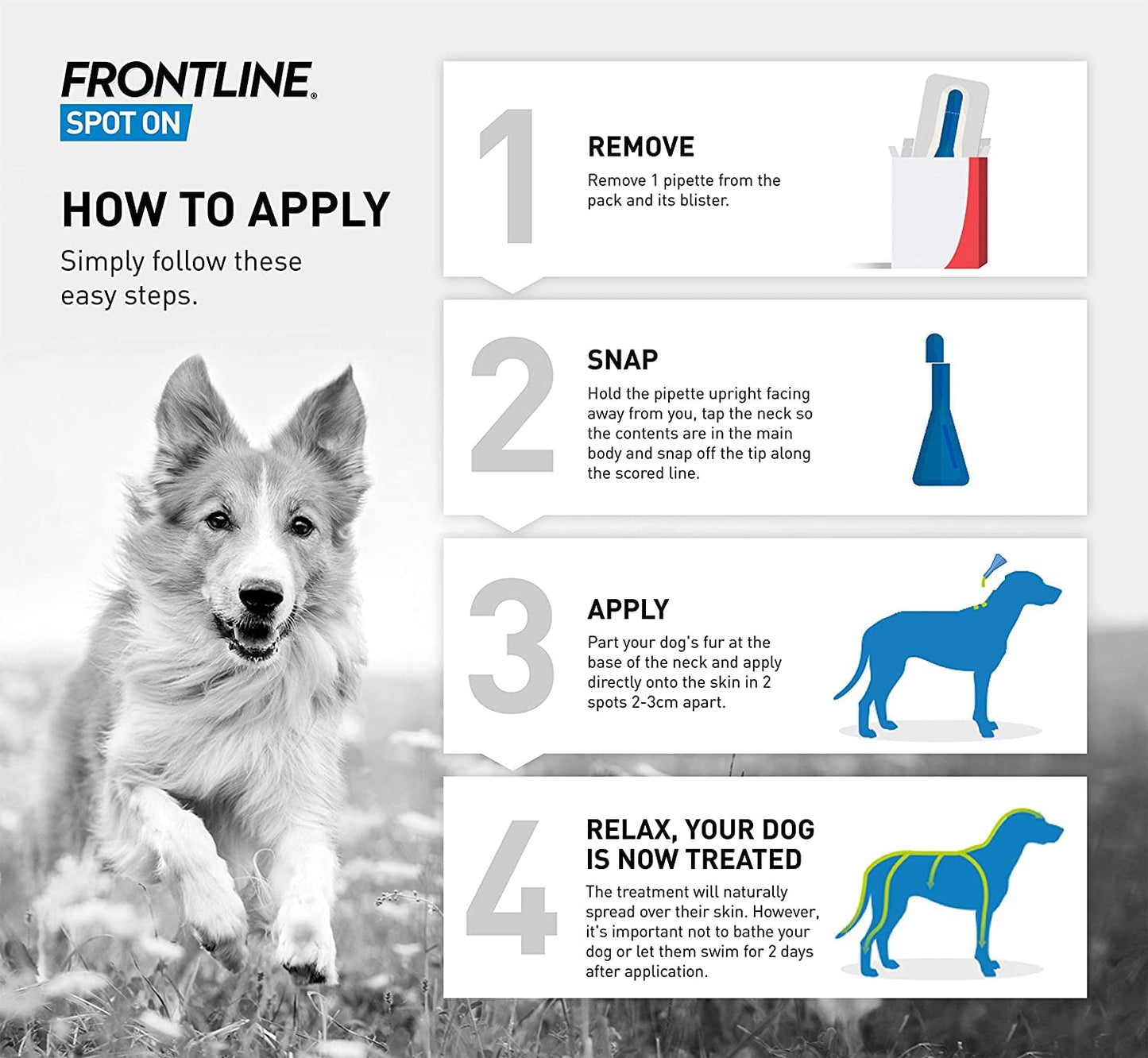 FRONTLINE Spot On Flea & Tick Treatment for Small Dog (2-10kg) 6 Pipettes