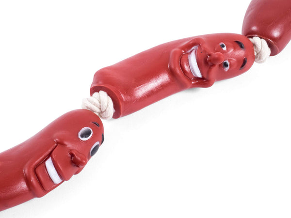 Petface Sausage On A Rope Dog Toy, Red