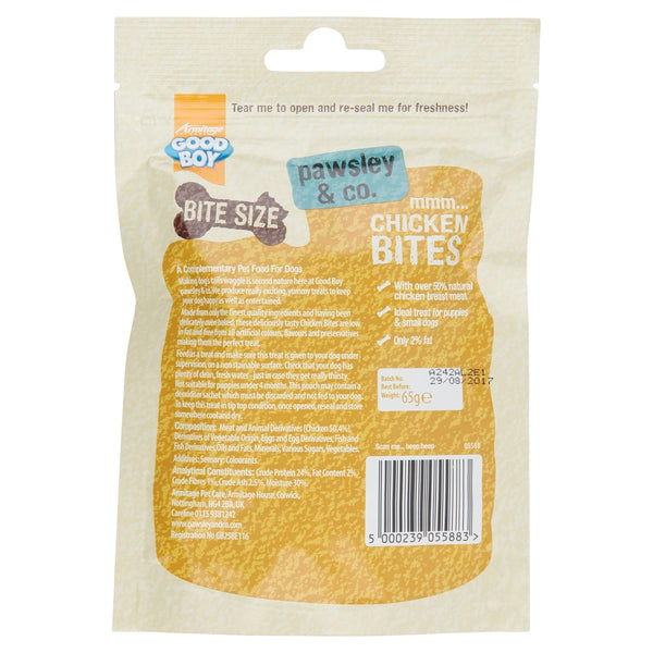 Good Boy - Bitesize Chicken Bites - Dog Training Treats - Made with Over 50% Natural Meat - 65 g ℮ - Low Fat Dog Treats - Case of 10