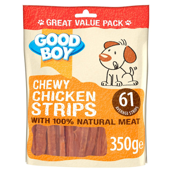 Good Boy Chicken Strips - Natural Dog Treats - Wheat and Cereal Free Recipe - Bulk Box - 3 x 350g