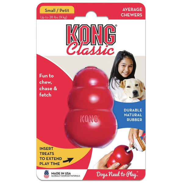 KONG - Classic Dog Toy - Durable Natural Rubber - Fun to Chew, Chase and Fetch - For Small Dogs