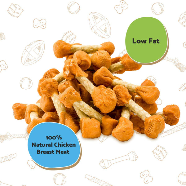 Good Boy - Chewy Chicken Dumbbells - Dog Treats - Made With 100% Natural Chicken Breast Meat - 350 Grams - Low Fat Dog Treats (Case of 3)