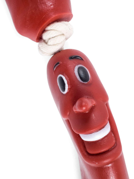 Petface Sausage On A Rope Dog Toy, Red