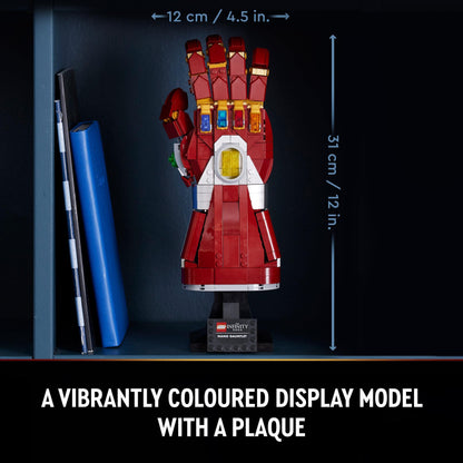 LEGO 76223 Marvel Nano Gauntlet, Iron Man Model with Infinity Stones, Avengers: Endgame Film Set for Adults, Collectable Memorabilia, Gift Idea for Men, Women, Husband, Wife, Him & Her