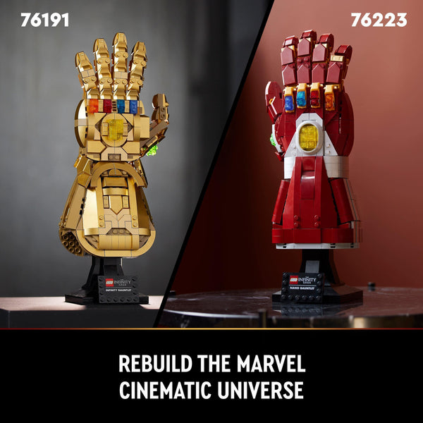 LEGO 76223 Marvel Nano Gauntlet, Iron Man Model with Infinity Stones, Avengers: Endgame Film Set for Adults, Collectable Memorabilia, Gift Idea for Men, Women, Husband, Wife, Him & Her