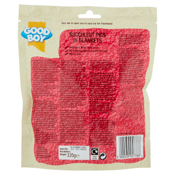 Good Boy Pigs in Blankets - Natural Dog Treats - Wheat Free Recipe - Bulk Box - 3 x 320g