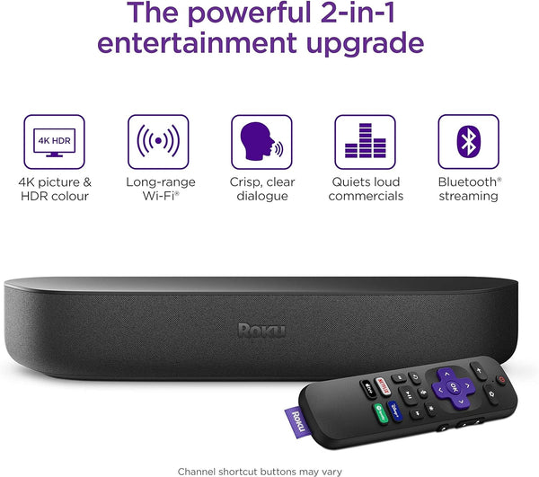 Roku Streambar | HD/4K/HDR Streaming Media Player and Soundbar, Black