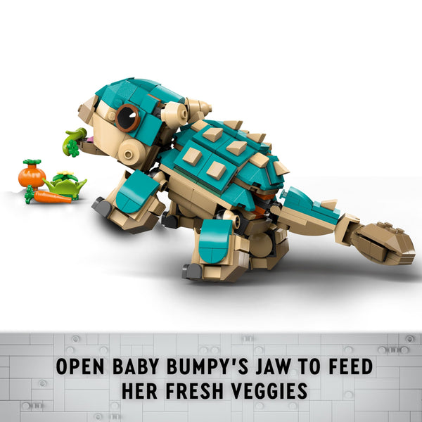 LEGO Jurassic World Baby Bumpy: Ankylosaurus Dinosaur Toy for Camp Cretaceous Fans and 7 Plus Year Old Kids, Creative Adventure Set for Independent Play, Gift for Boys and Girls 76962