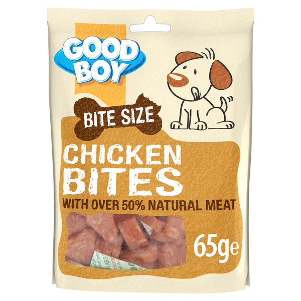 Good Boy - Bitesize Chicken Bites - Dog Training Treats - Made with Over 50% Natural Meat - 65 g ℮ - Low Fat Dog Treats - Case of 10