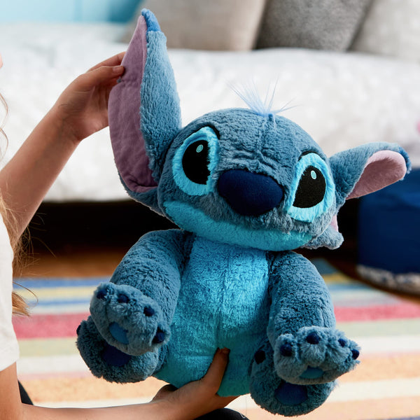 Disney Store Official Stitch Medium Soft Toy for Kids, 38cm/15”, Cuddly Character with Fuzzy Texture and Embroidered Details, Flexible Floppy Ears - Suitable for Ages 0+